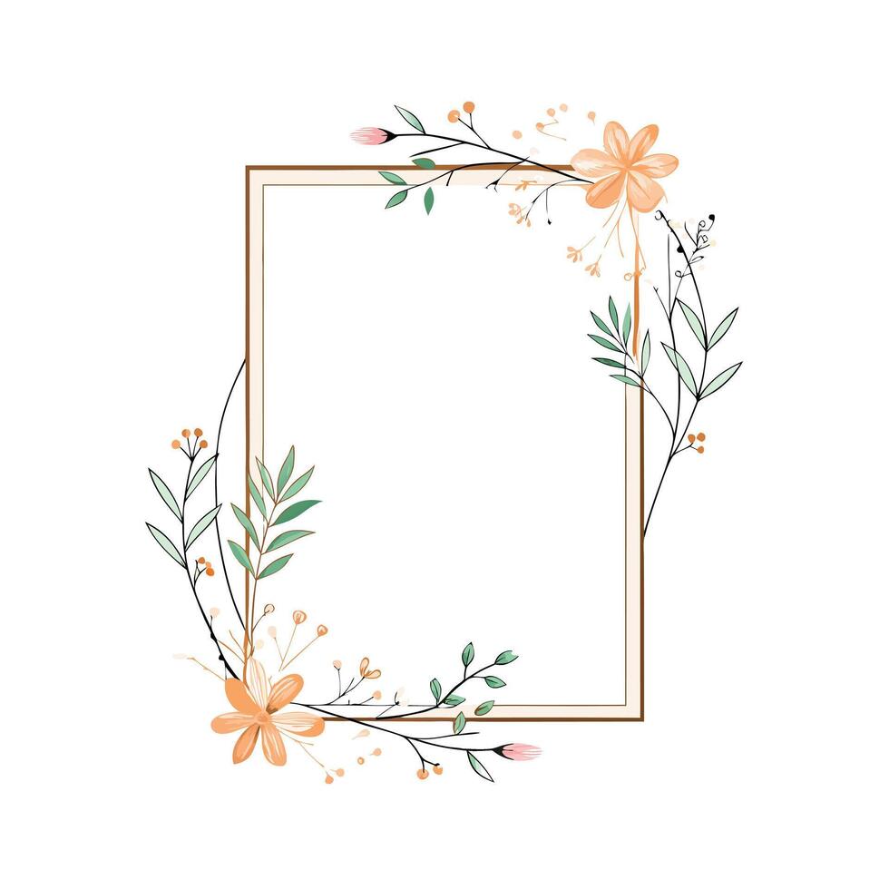Beautiful Floral Frame Border Illustration vector