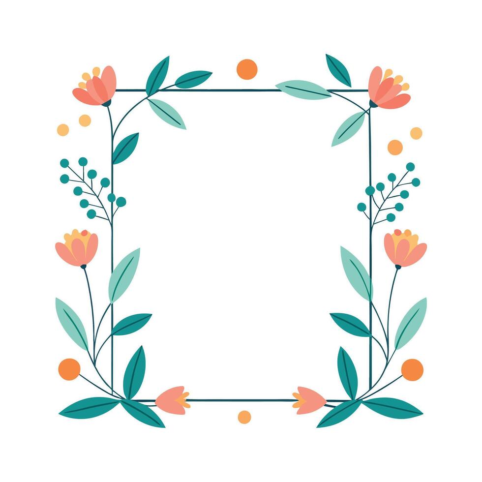 Beautiful Floral Frame Border Illustration vector