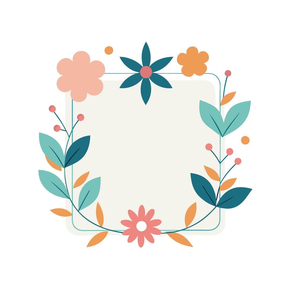 Beautiful Floral Frame Border Illustration vector