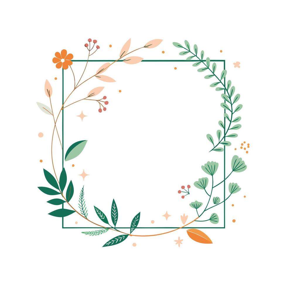 Beautiful Floral Frame Border Illustration vector