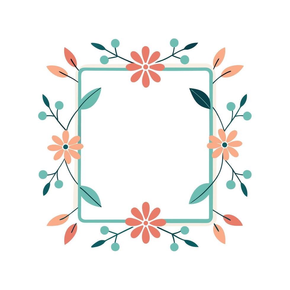 Beautiful Floral Frame Border Illustration vector