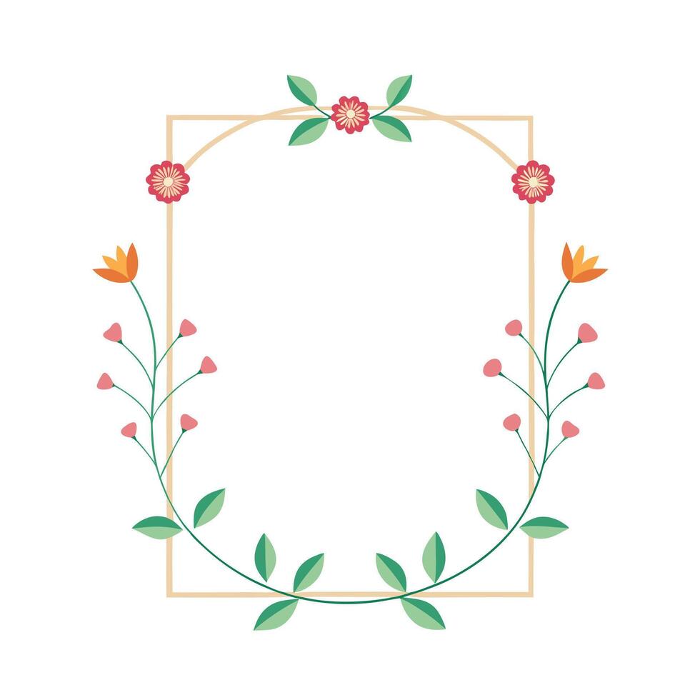Beautiful Floral Frame Border Illustration vector