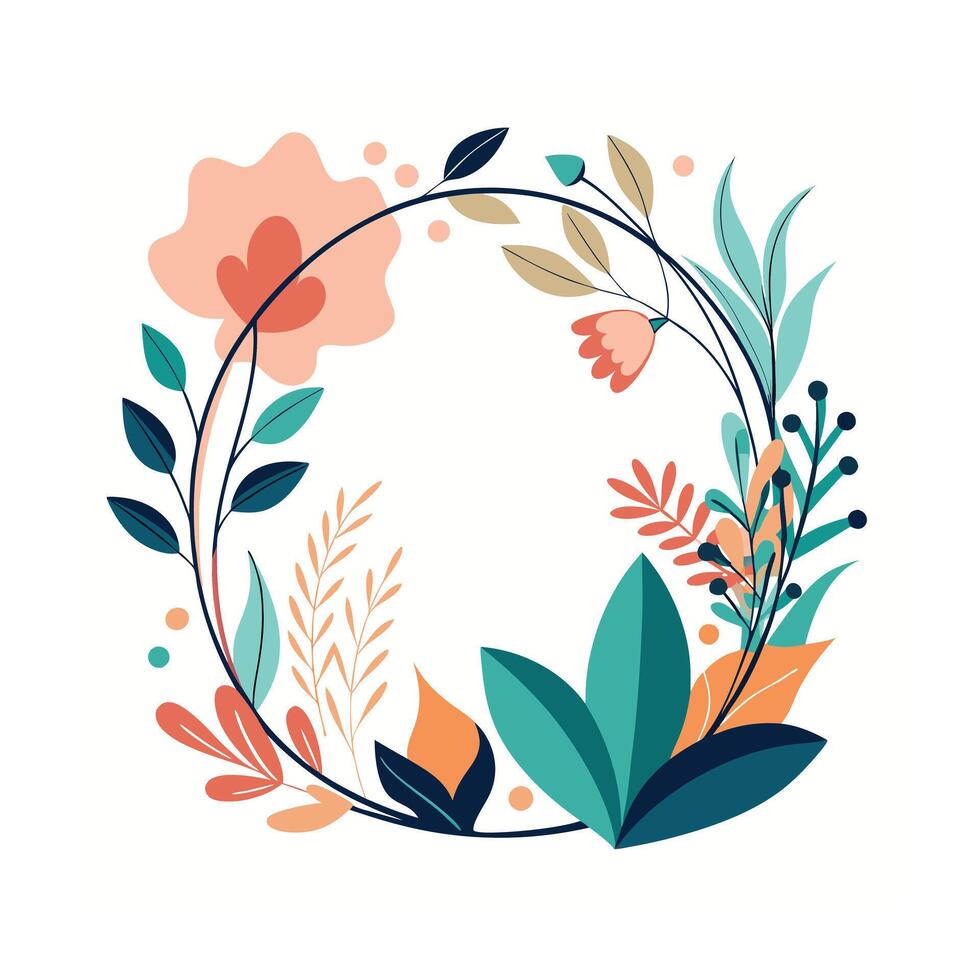Beautiful Floral Frame Border Illustration vector