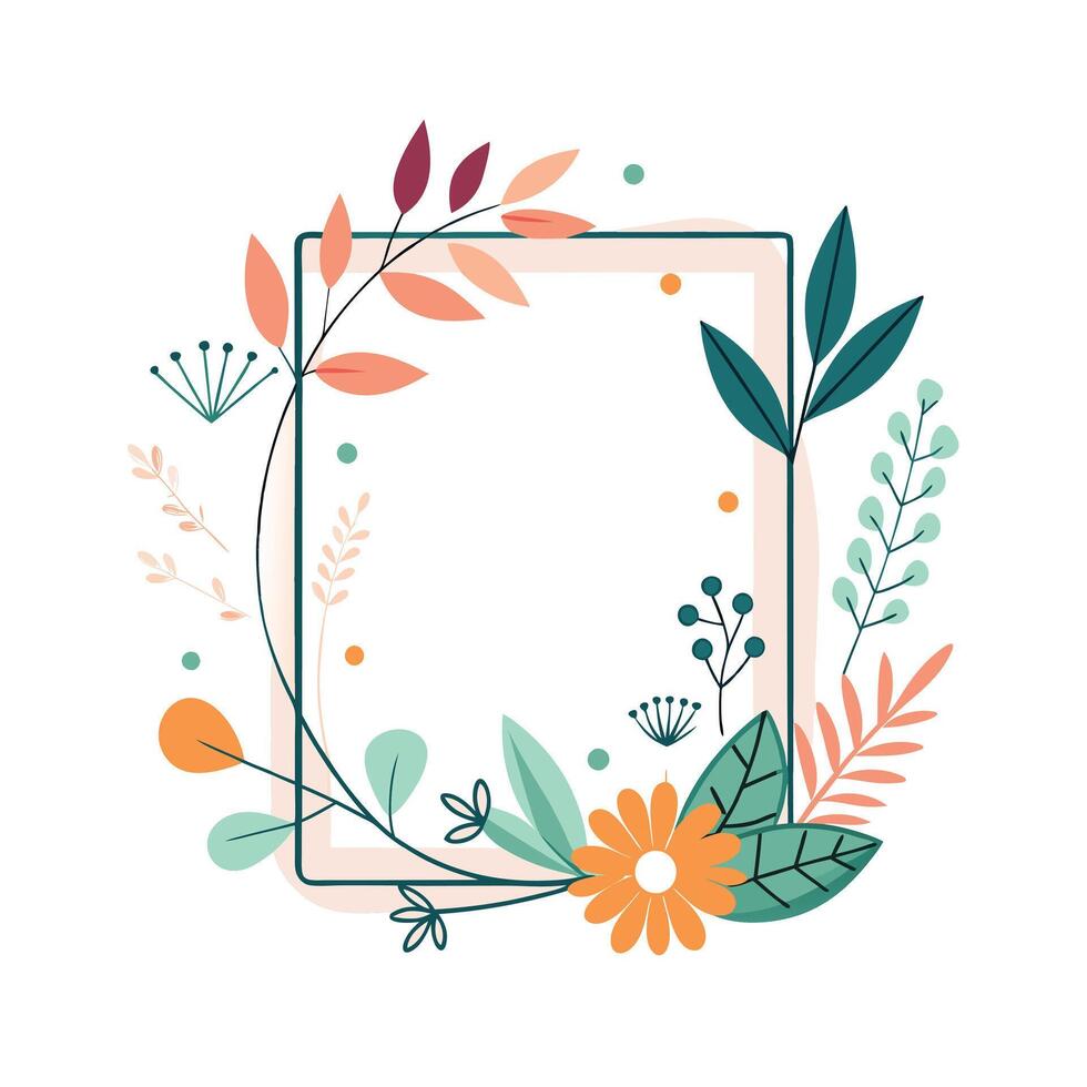 Beautiful Floral Frame Border Illustration vector