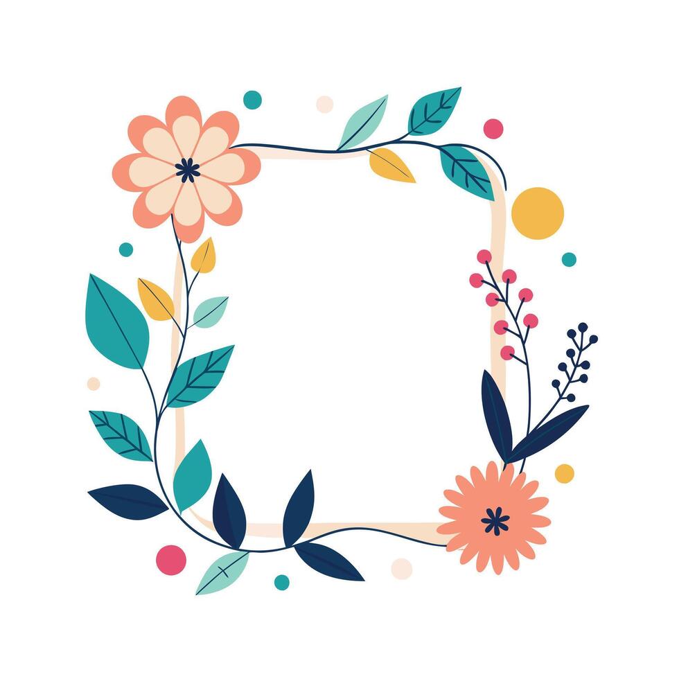 Beautiful Floral Frame Border Illustration vector