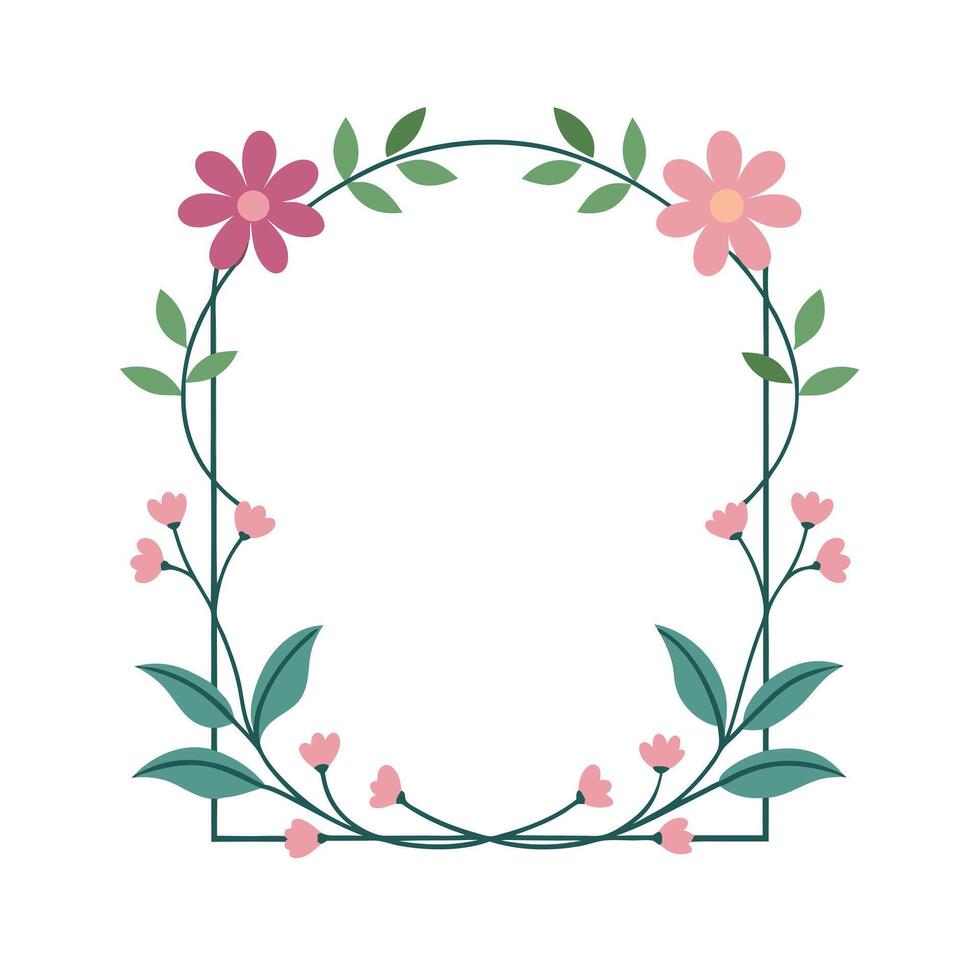Beautiful Floral Frame Border Illustration vector