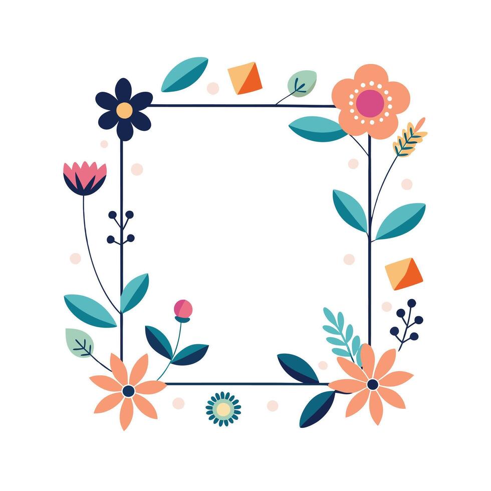 Beautiful Floral Frame Border Illustration vector