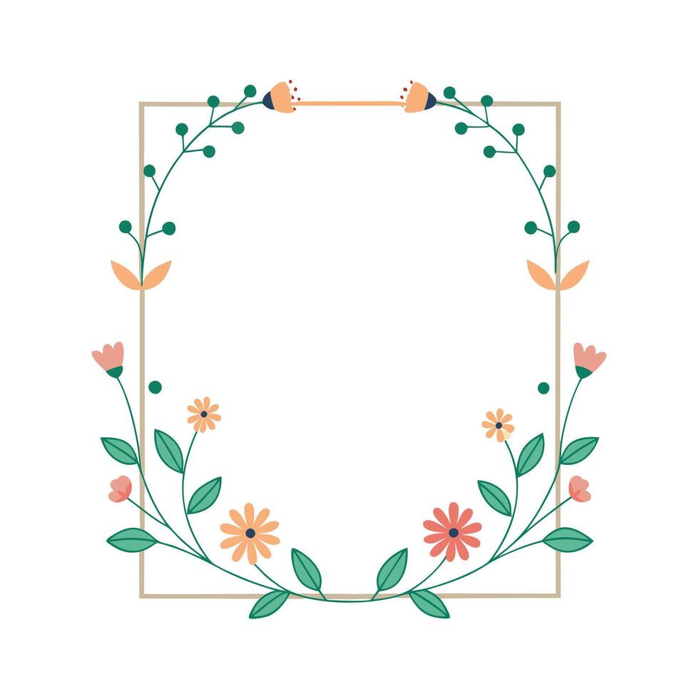 Beautiful Floral Frame Border Illustration vector