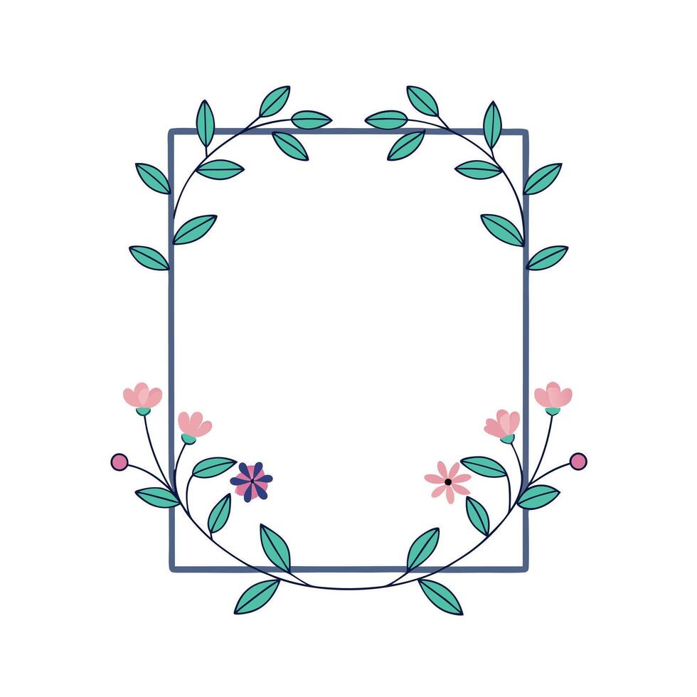 Beautiful Floral Frame Border Illustration vector
