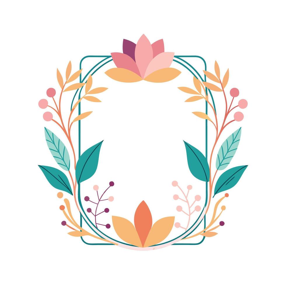 Beautiful Floral Frame Border Illustration vector