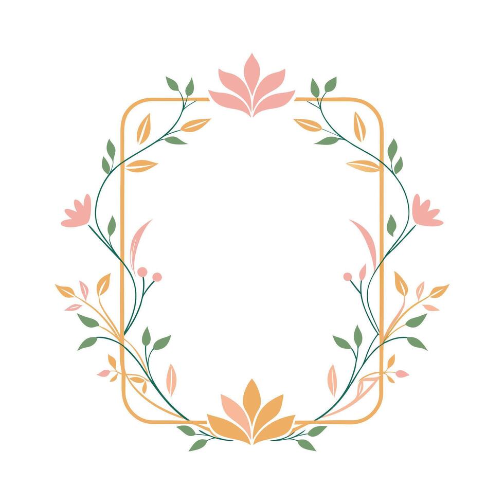 Beautiful Floral Frame Border Illustration vector
