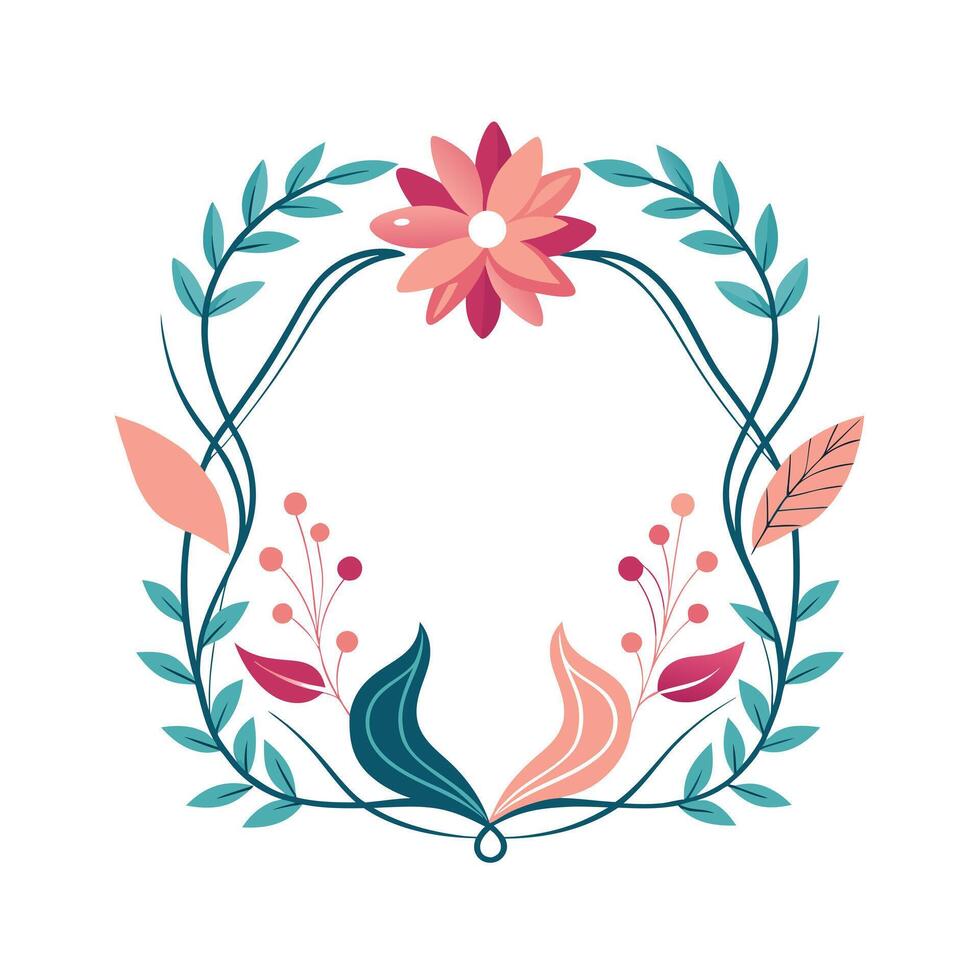 Beautiful Floral Frame Border Illustration vector