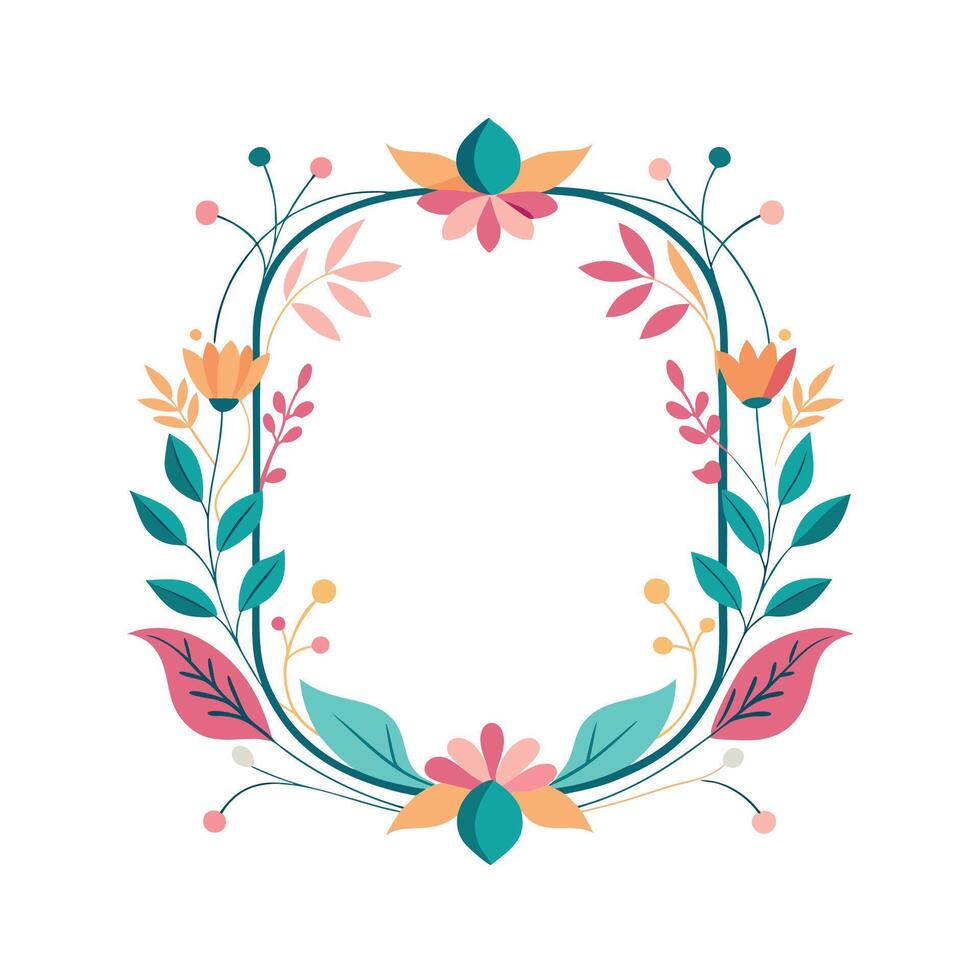 Beautiful Floral Frame Border Illustration vector