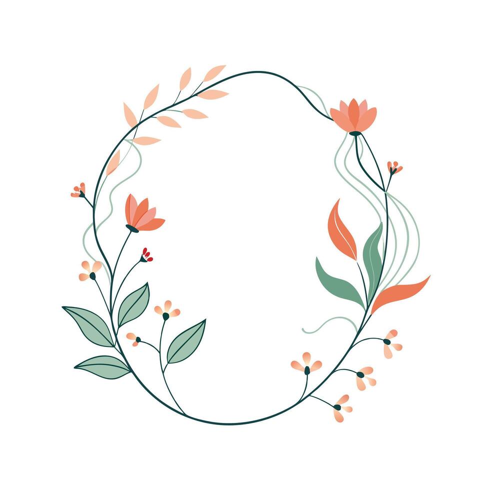 Beautiful Floral Frame Border Illustration vector