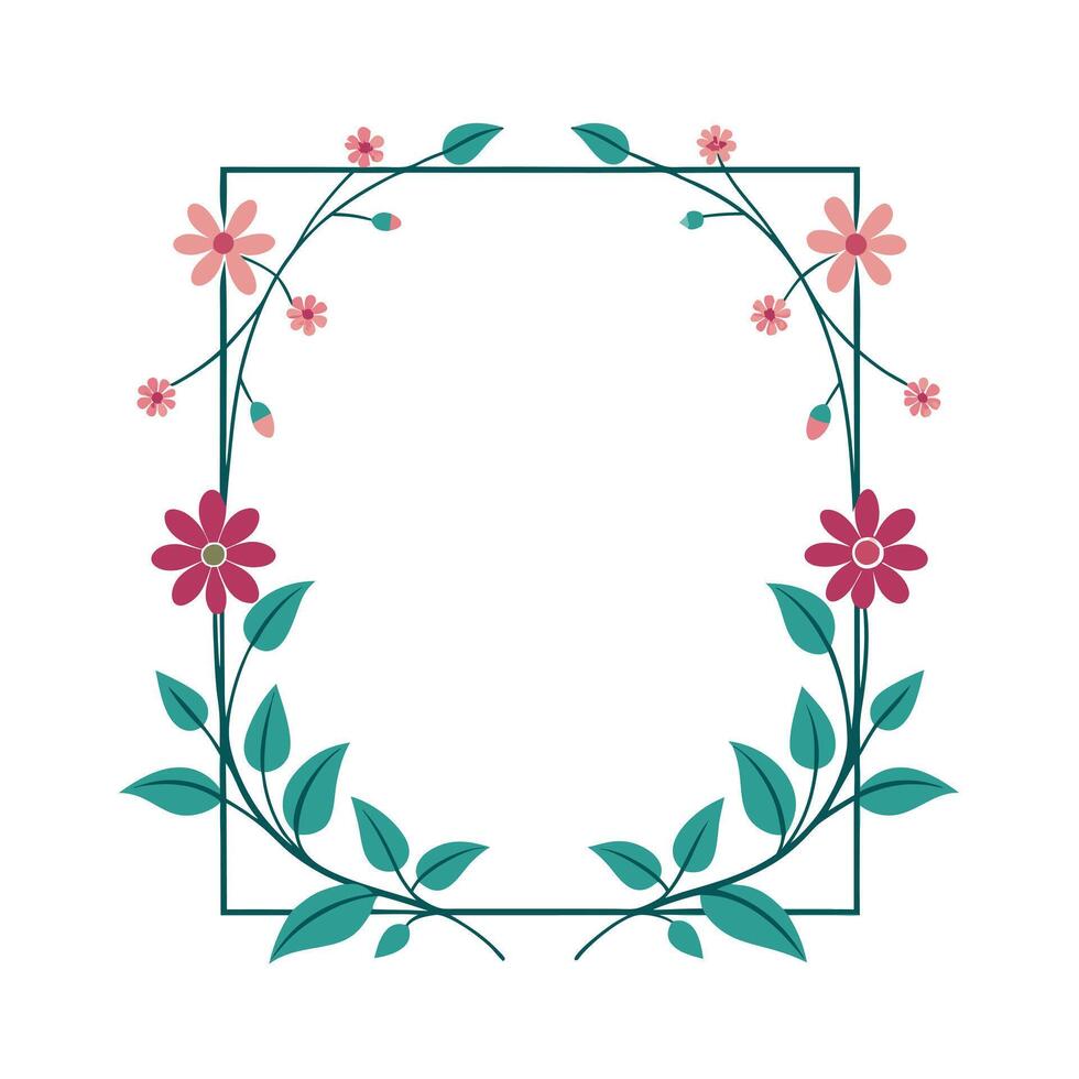 Beautiful Floral Frame Border Illustration vector
