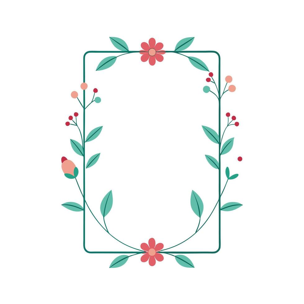 Beautiful Floral Frame Border Illustration vector