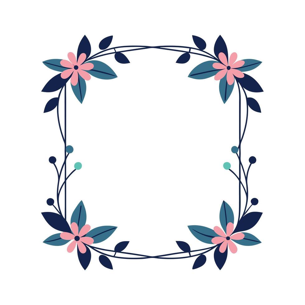 Beautiful Floral Frame Border Illustration vector