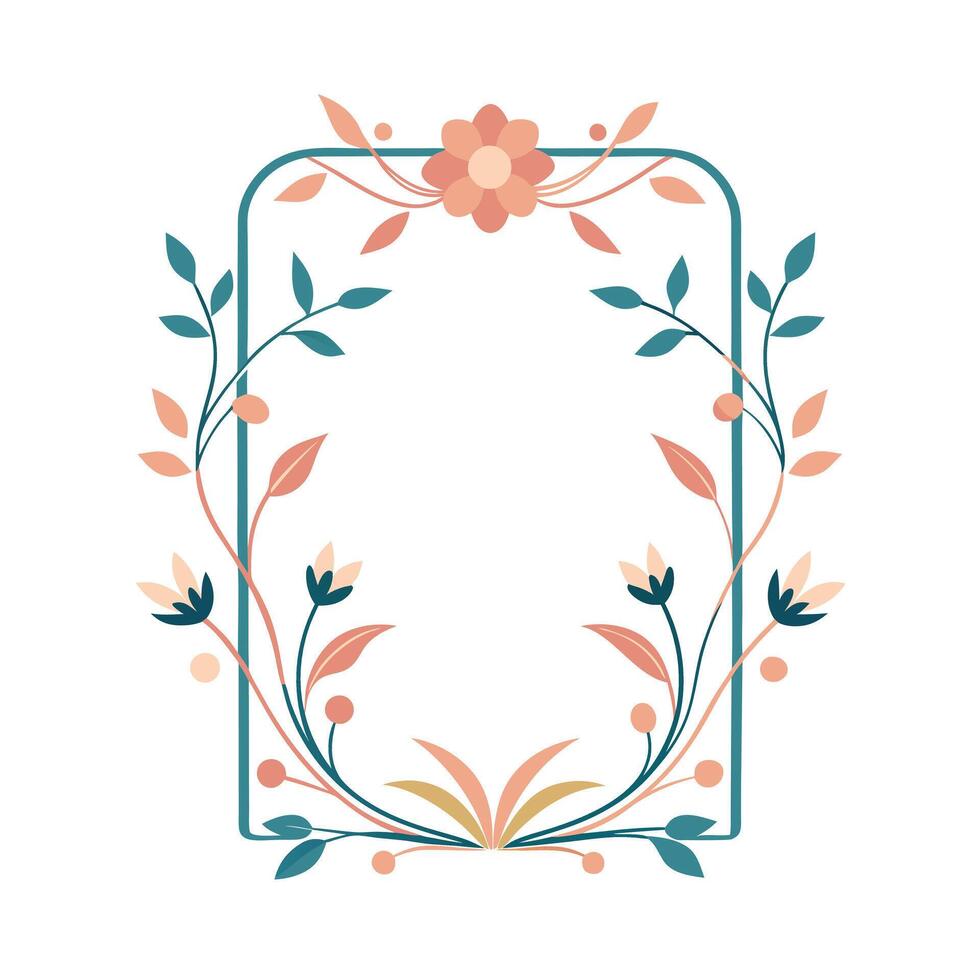 Beautiful Floral Frame Border Illustration vector