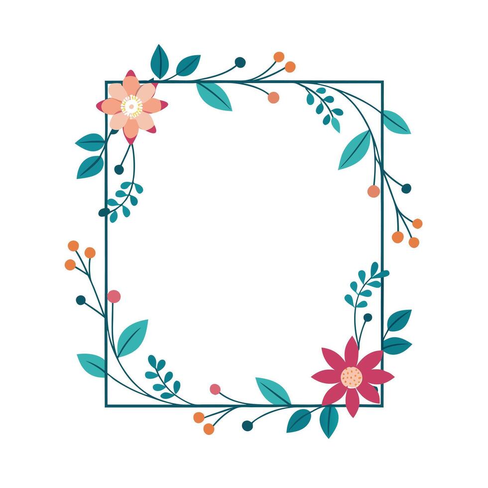 Beautiful Floral Frame Border Illustration vector