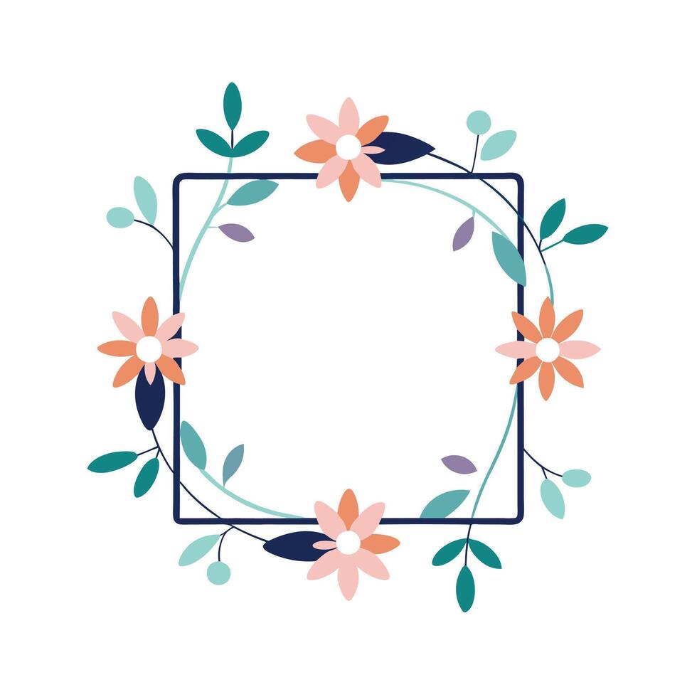 Beautiful Floral Frame Border Illustration vector