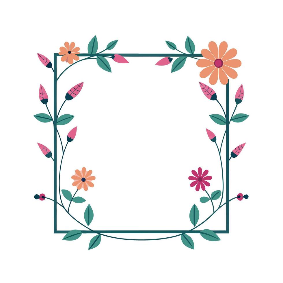 Beautiful Floral Frame Border Illustration vector