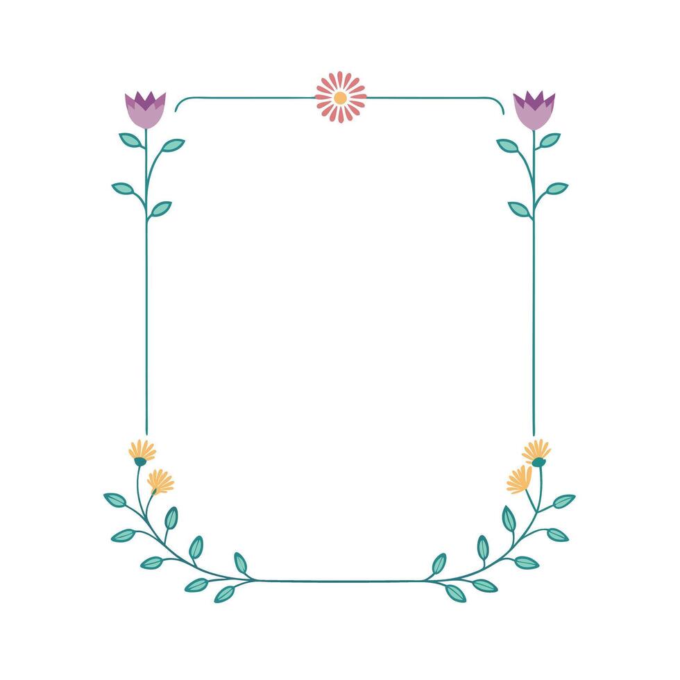 Beautiful Floral Frame Border Illustration vector