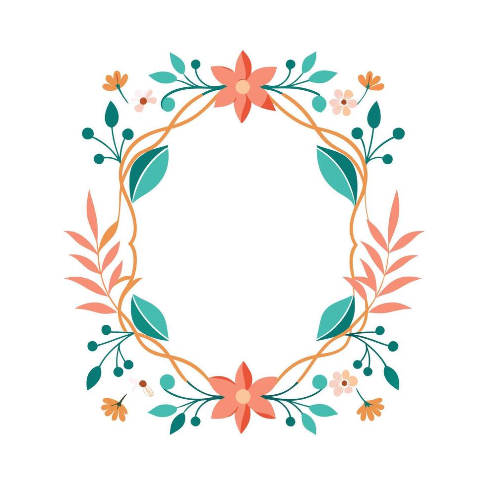 Beautiful Floral Frame Border Illustration vector