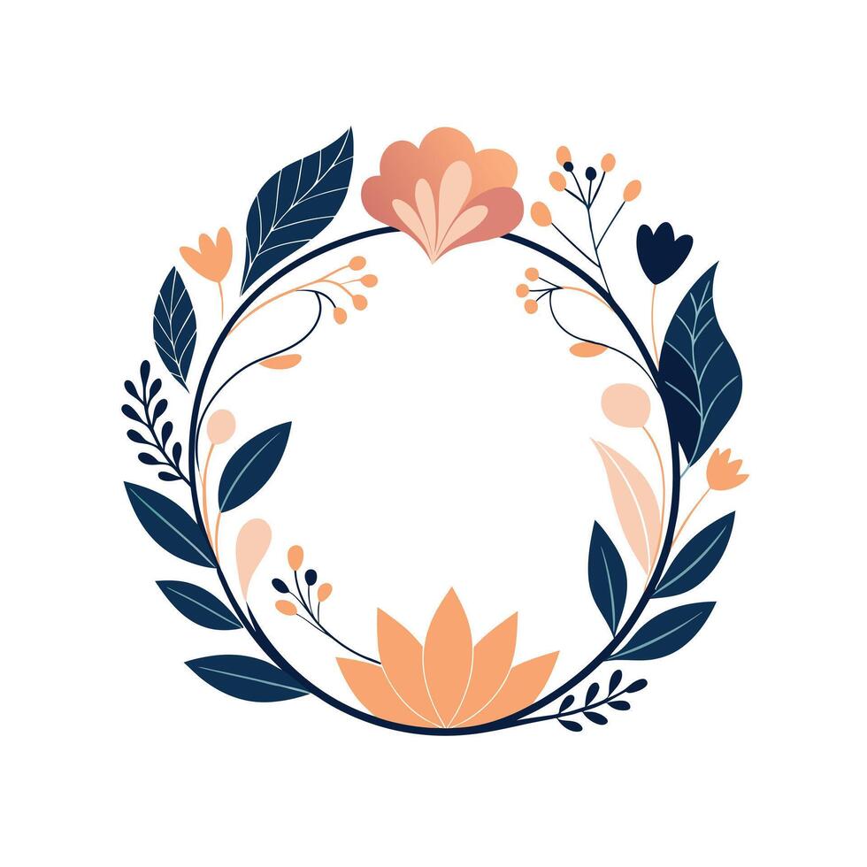Beautiful Floral Frame Border Illustration vector