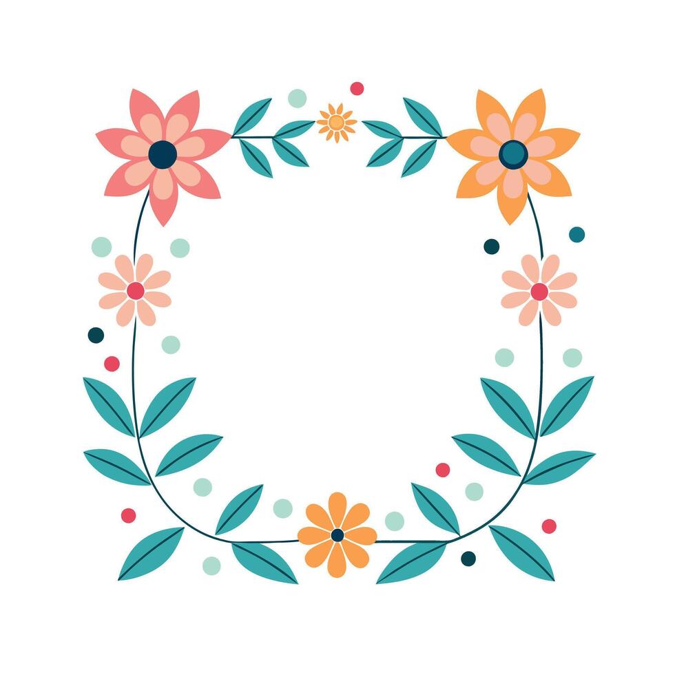 Beautiful Floral Frame Border Illustration vector