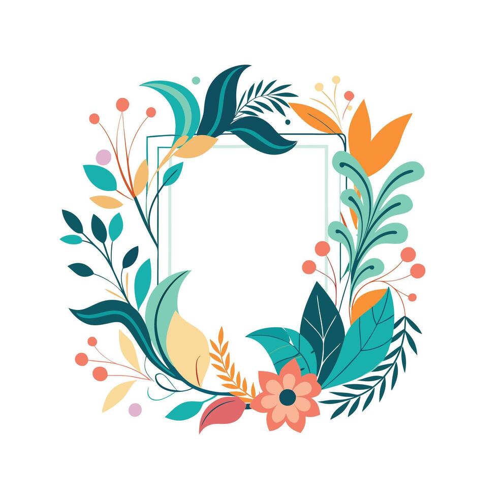 Beautiful Floral Frame Border Illustration vector