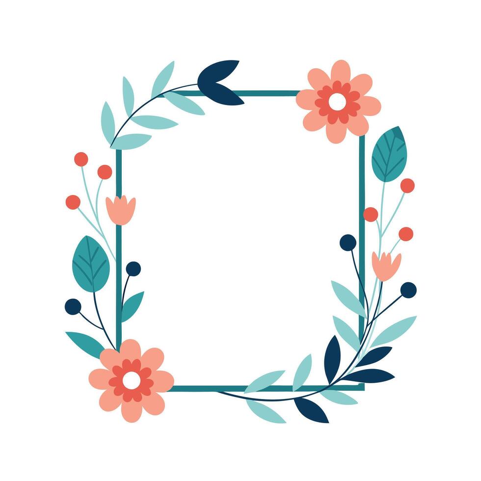 Beautiful Floral Frame Border Illustration vector