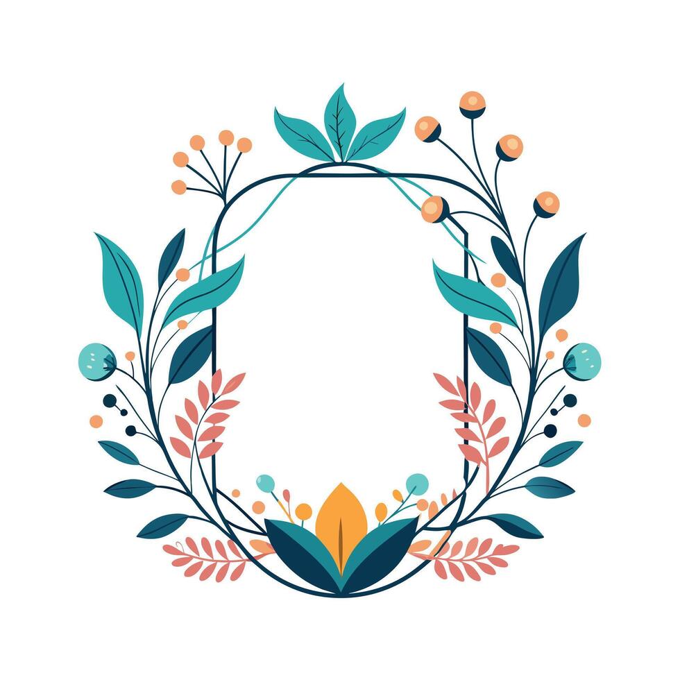 Beautiful Floral Frame Border Illustration vector