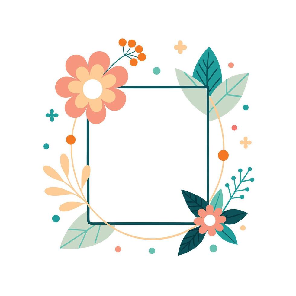 Beautiful Floral Frame Border Illustration vector