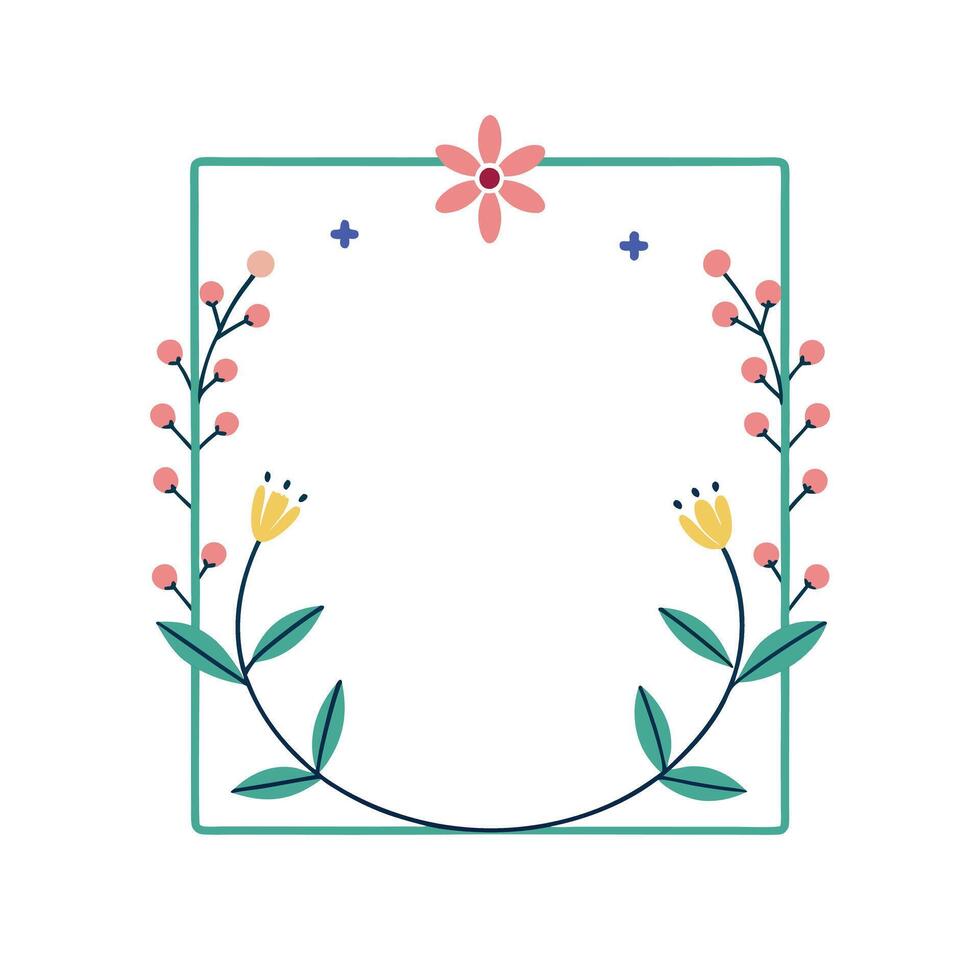 Beautiful Floral Frame Border Illustration vector