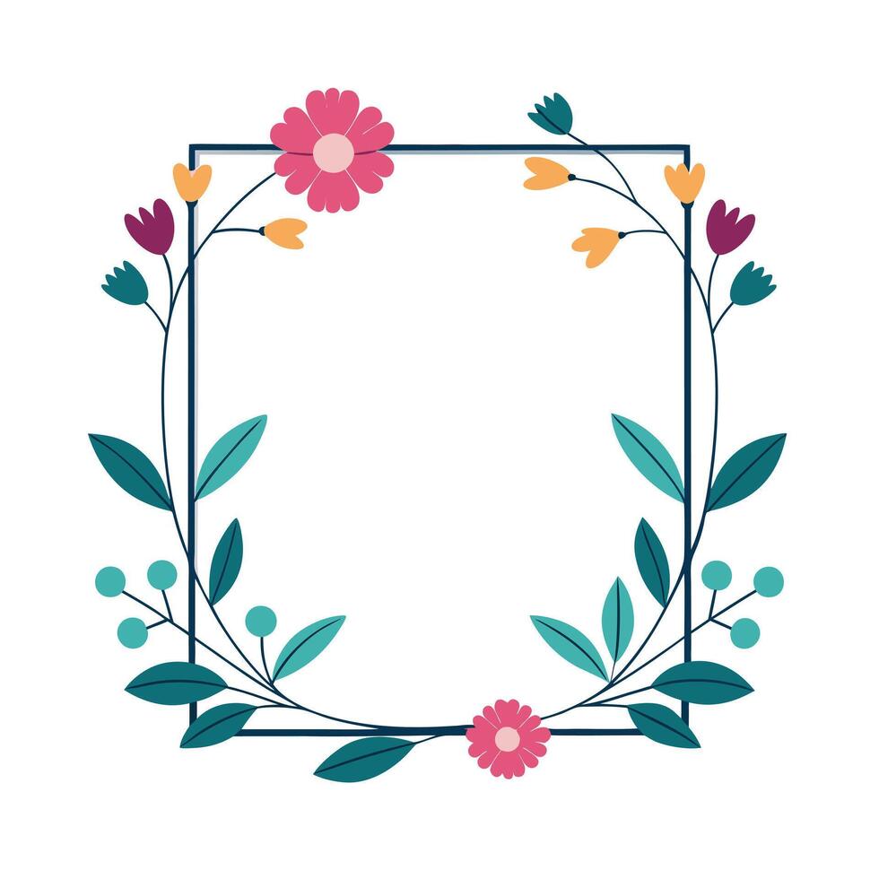 Beautiful Floral Frame Border Illustration vector