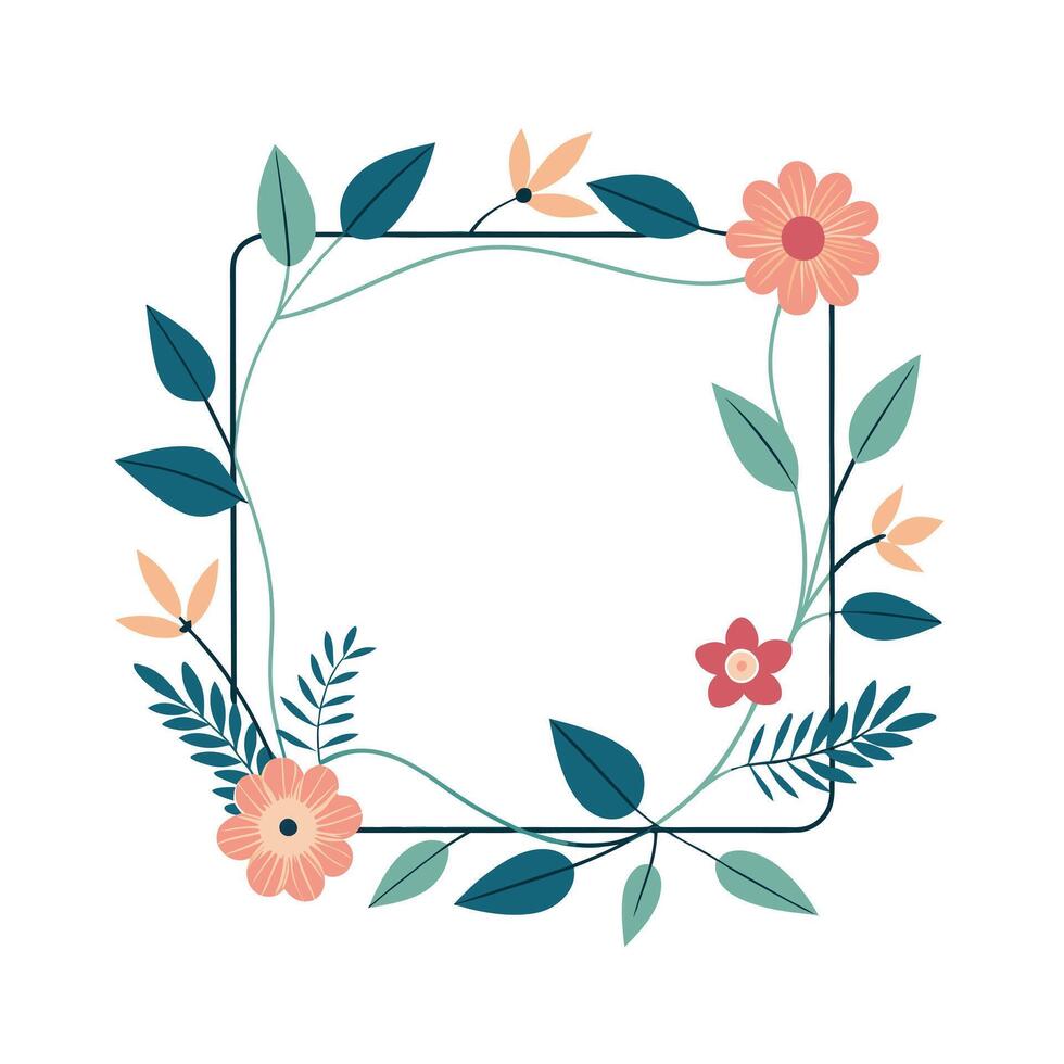Beautiful Floral Frame Border Illustration vector