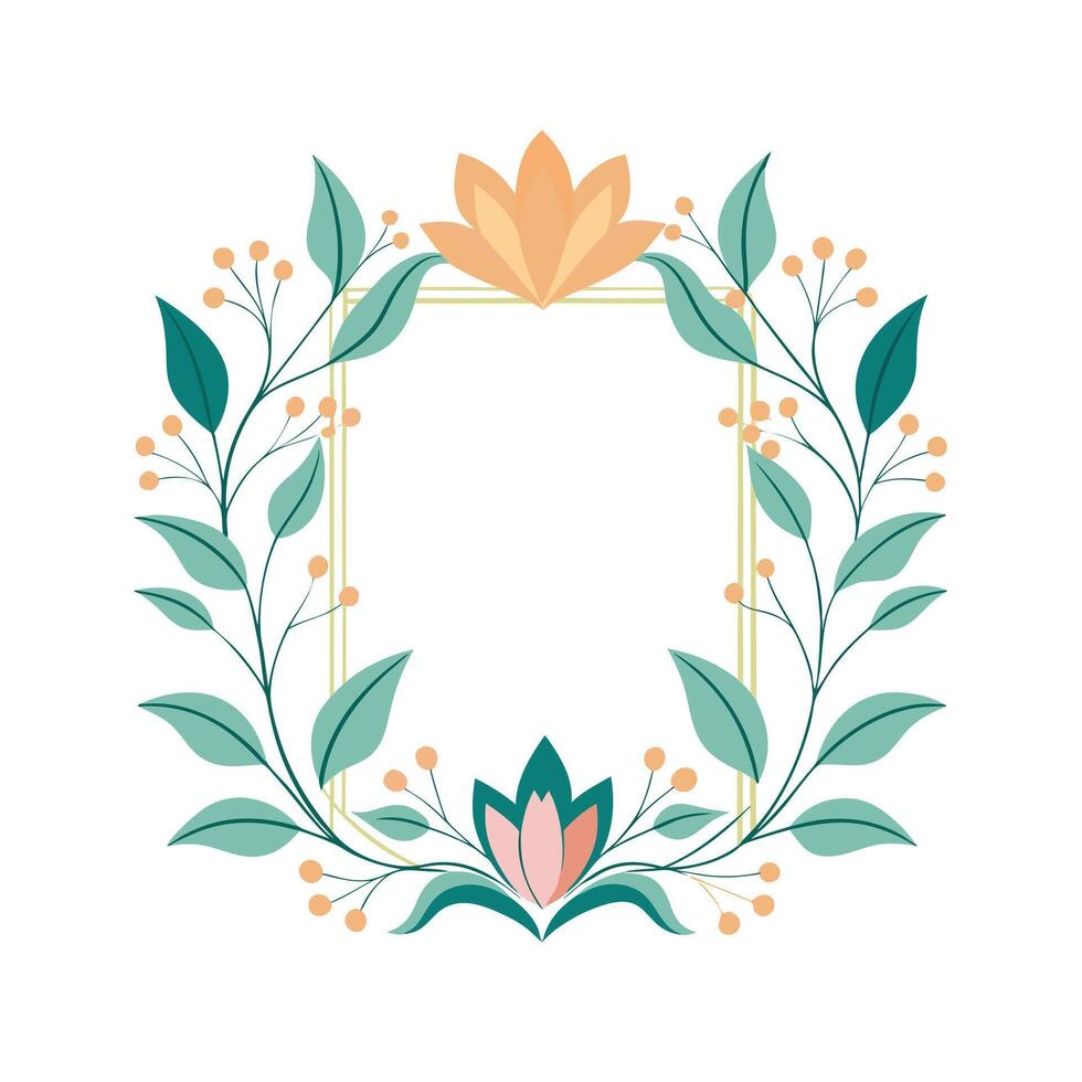 Beautiful Floral Frame Border Illustration vector