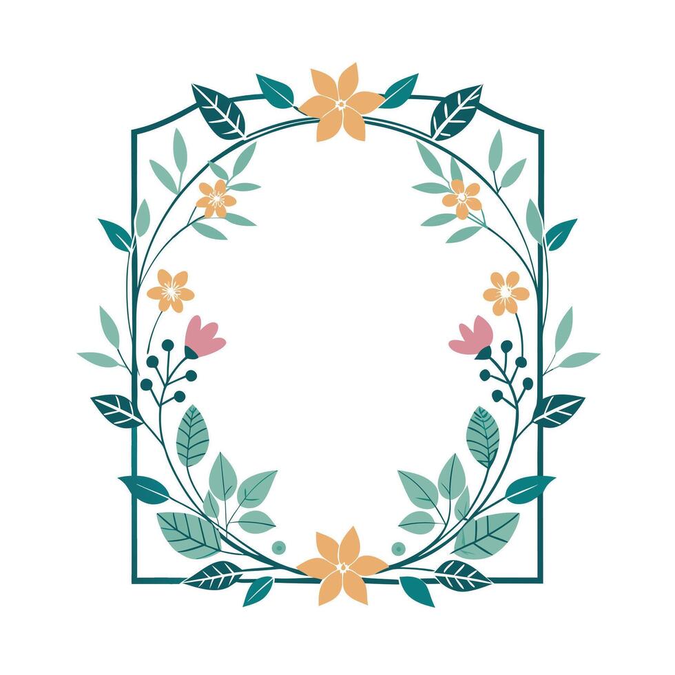 Beautiful Floral Frame Border Illustration vector
