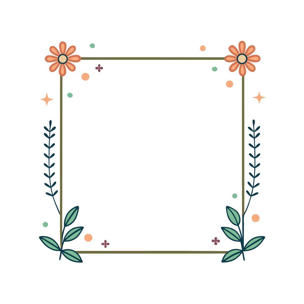 Beautiful Floral Frame Border Illustration vector