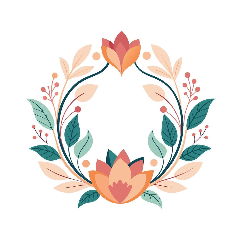 Beautiful Floral Frame Border Illustration vector