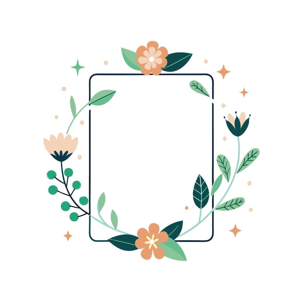 Beautiful Floral Frame Border Illustration vector