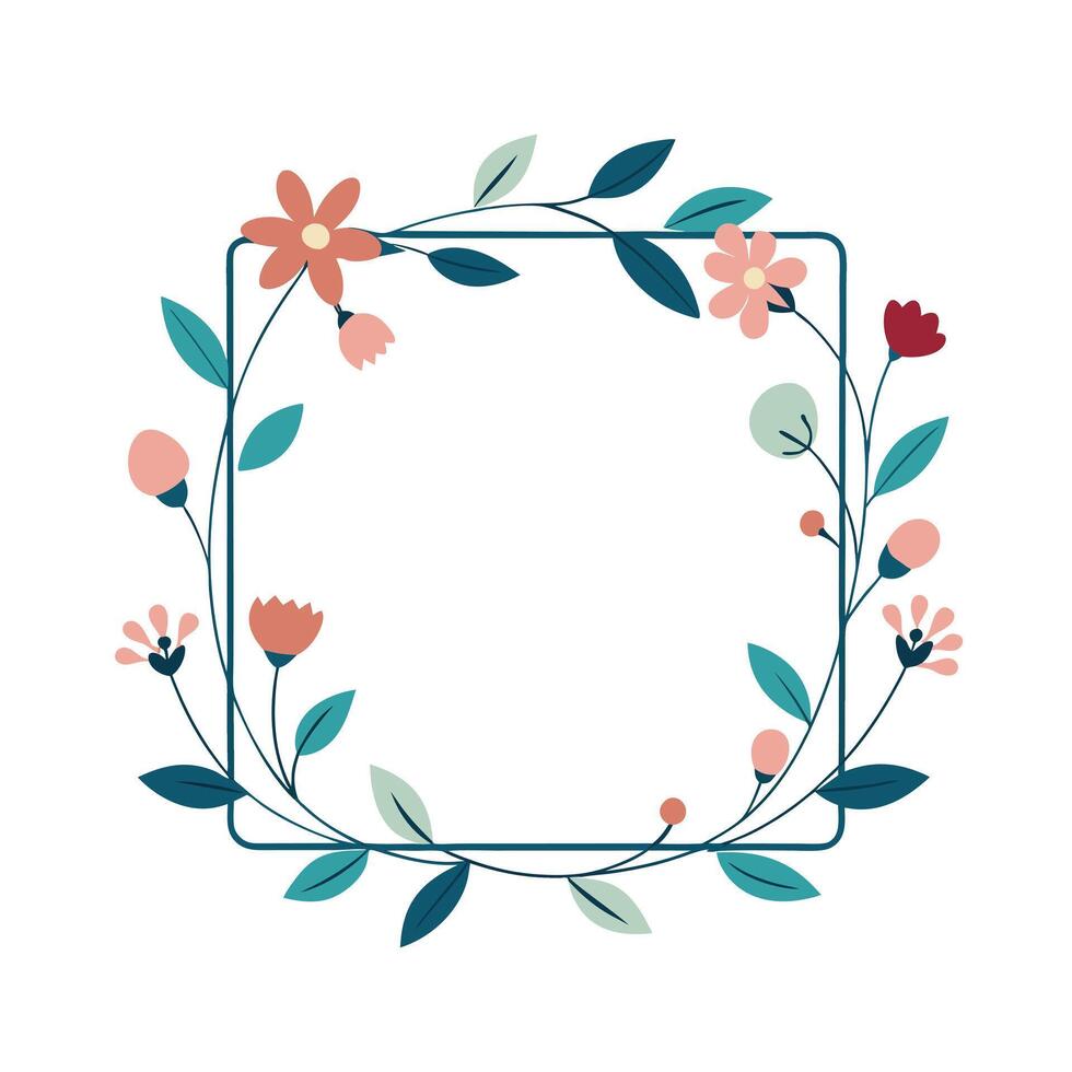 Beautiful Floral Frame Border Illustration vector