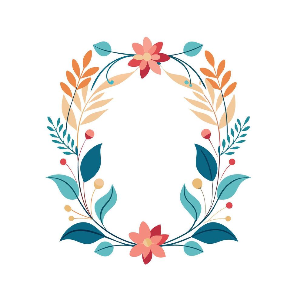 Beautiful Floral Frame Border Illustration vector