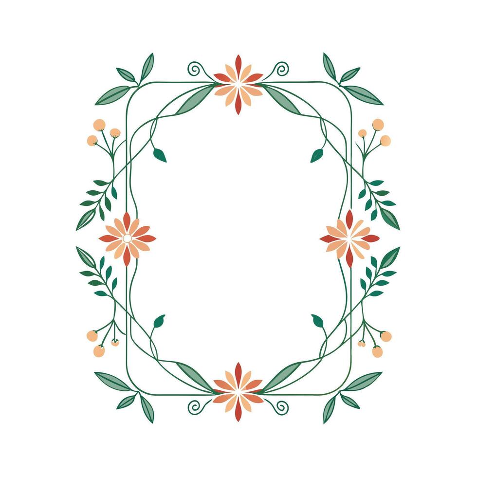 Beautiful Floral Frame Border Illustration vector