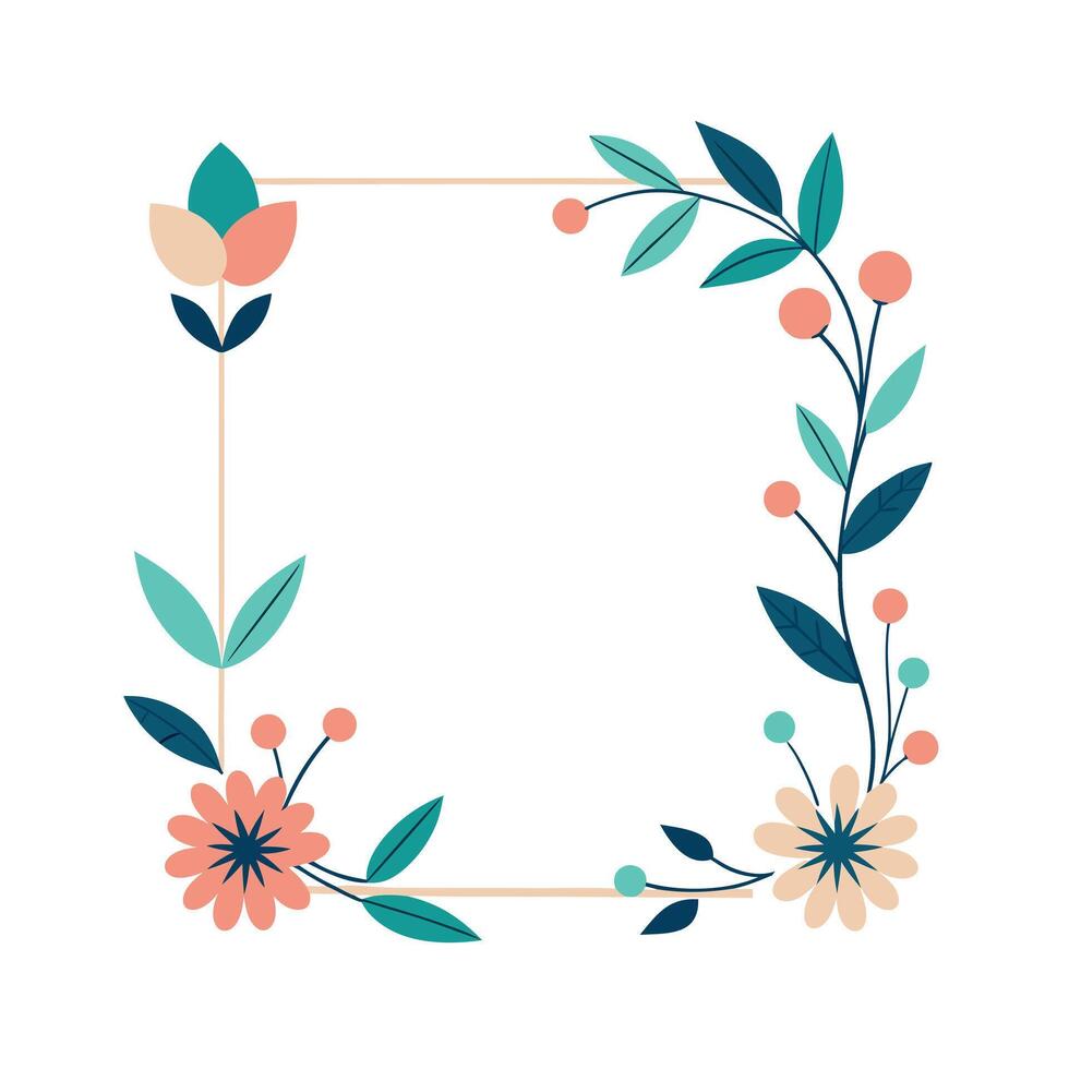 Beautiful Floral Frame Border Illustration vector