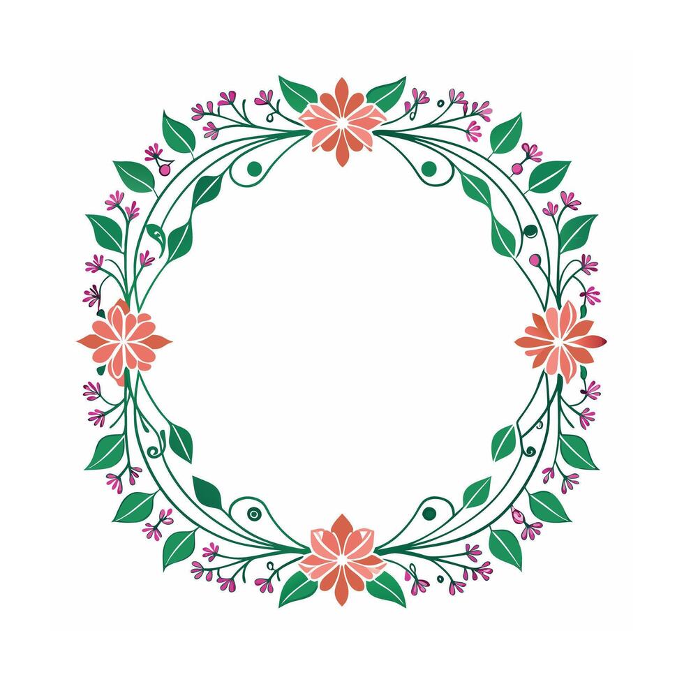 Beautiful Floral Frame Border Illustration vector