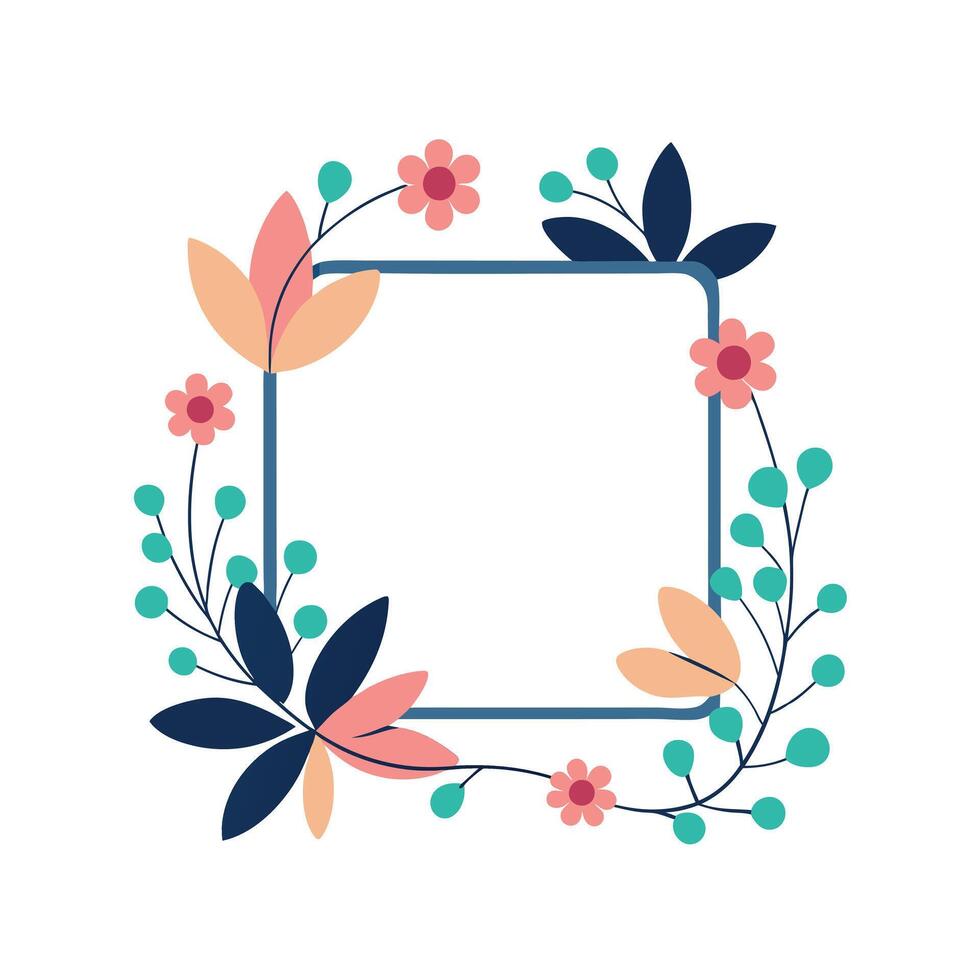 Beautiful Floral Frame Border Illustration vector