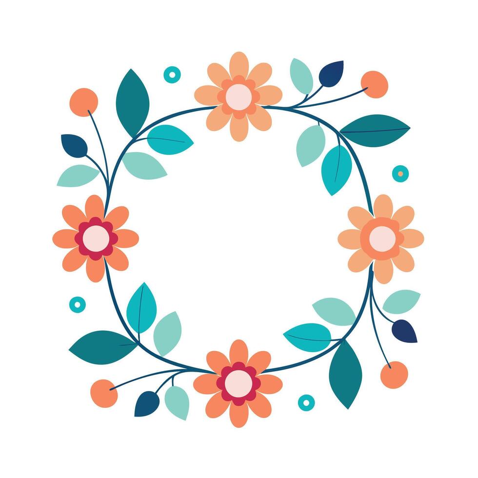 Beautiful Floral Frame Border Illustration vector