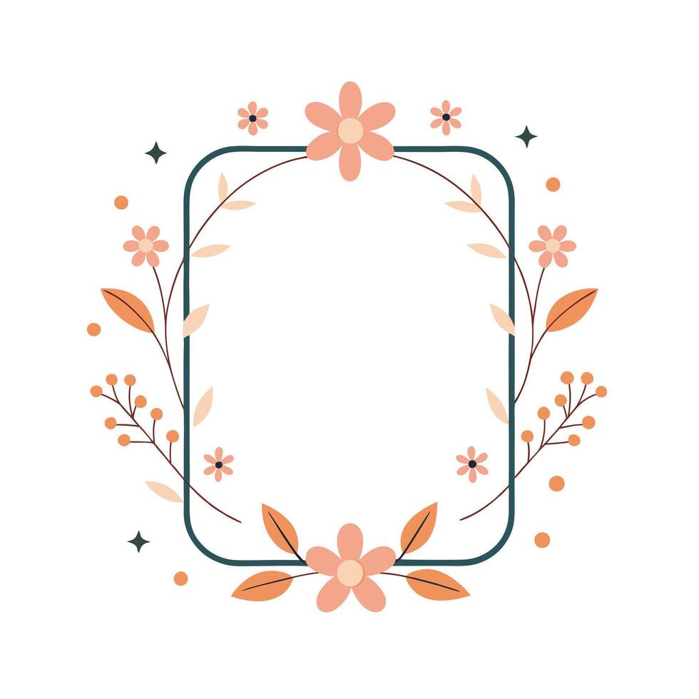 Beautiful Floral Frame Border Illustration vector