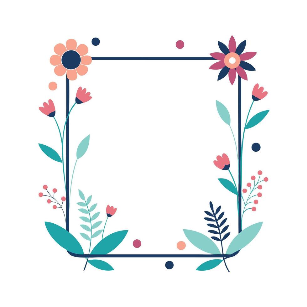Beautiful Floral Frame Border Illustration vector